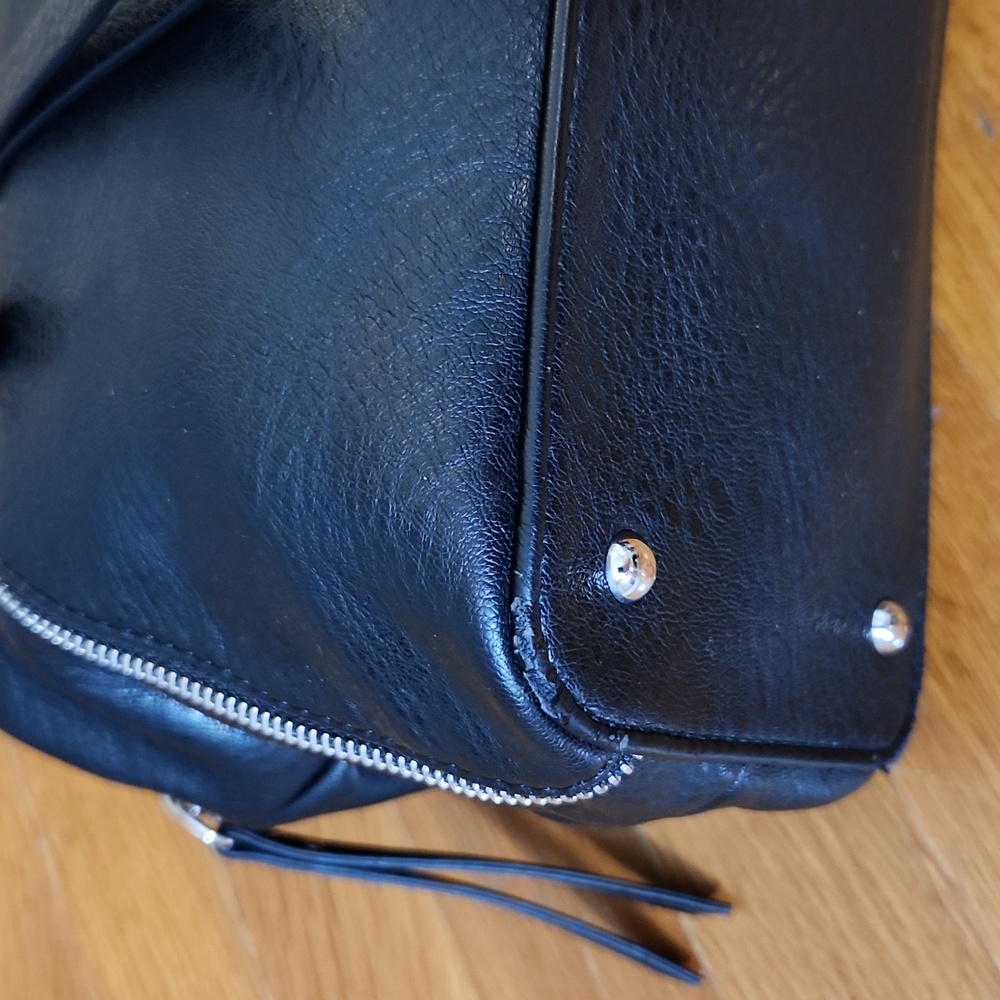 Nicole Miller Black and Silver Shoulder Bag with Chain Straps - Picture 9 of 16